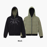 Hooded Sequin Cardigan, Reversible American Check Sweater